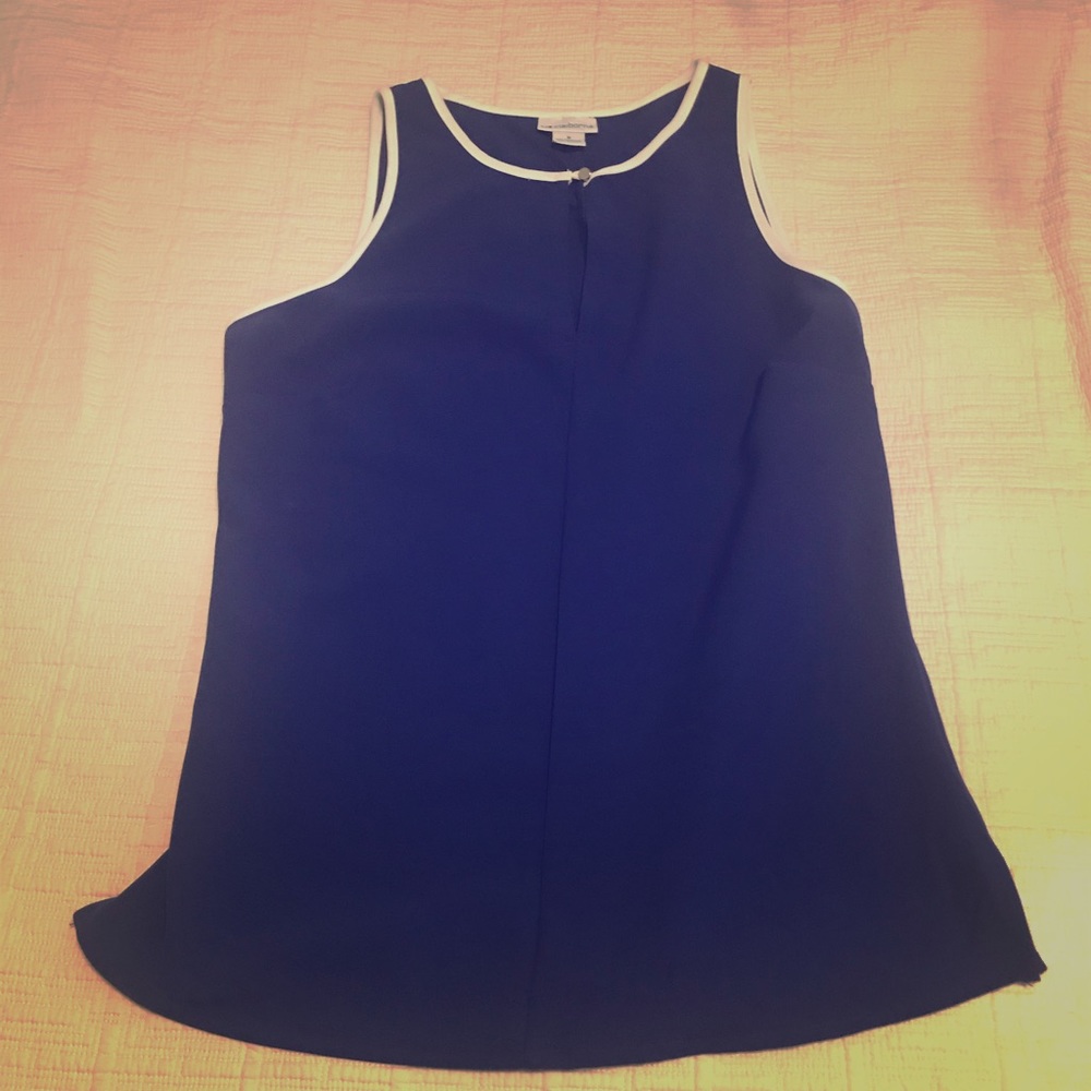 Blue and white Liz Claiborne work blouse